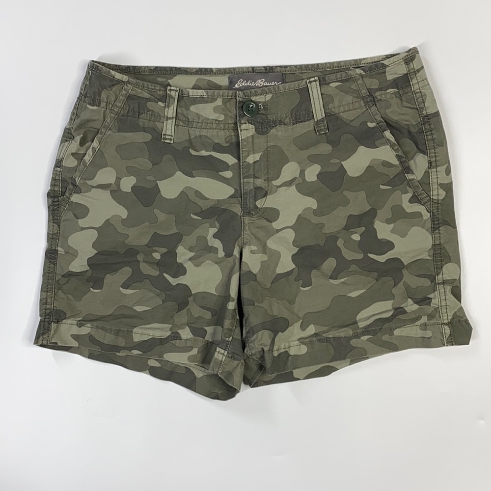 Eddie Bauer Green Camo Shorts Size 2
